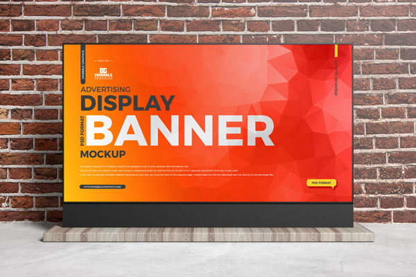 Front View of a Horizontal Banner Mockup FREE PSD