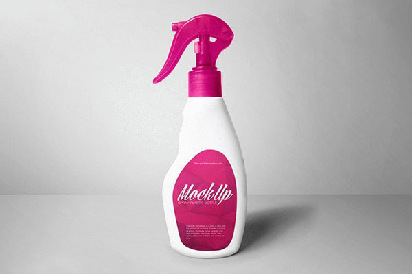 Front View of a Plastic Spray Bottle Mockup FREE PSD