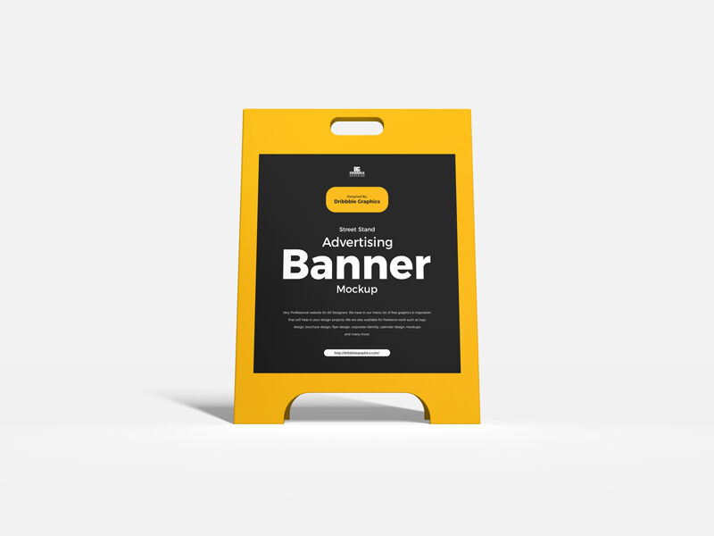 Front View of a Standing Banner Mockup FREE PSD