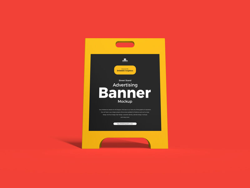 Front View of a Standing Banner Mockup FREE PSD
