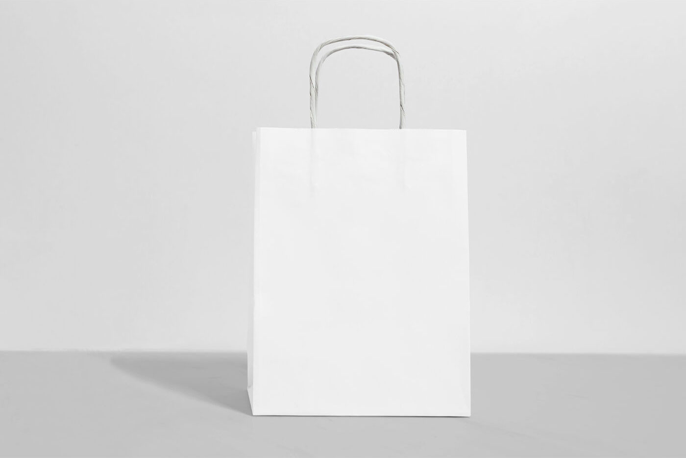 Front View of Grocery Paper Shopping Bag Mockup FREE PSD