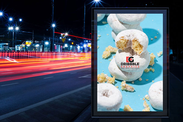 Front View of Roadside Billboard Mockup FREE PSD
