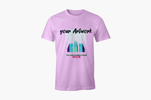 Front View of Round Neck T-shirt Mockup FREE PSD