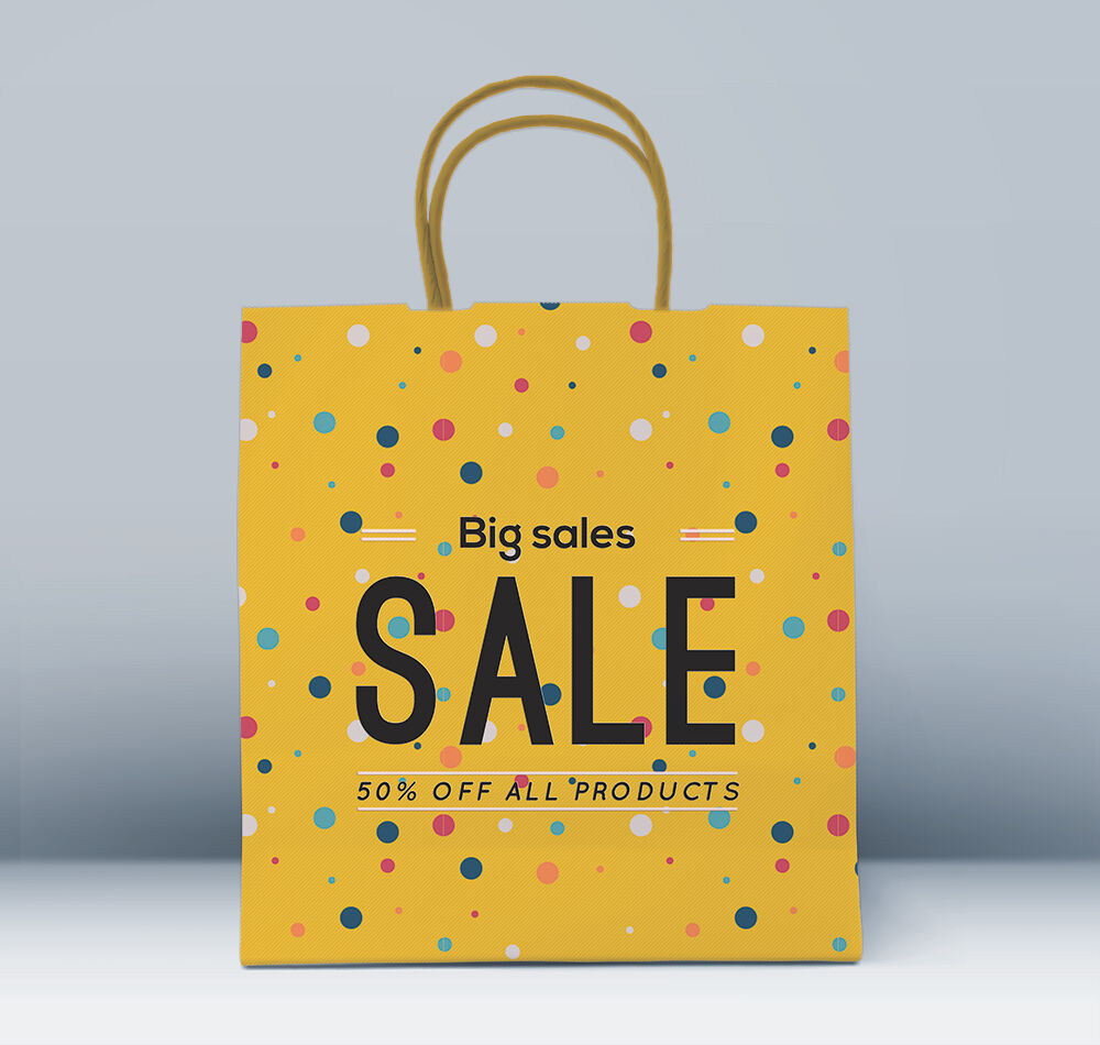 Front View Shopping Bag in Plain Setting Mockup FREE PSD