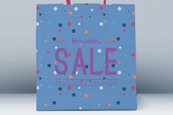 Front View Shopping Bag in Plain Setting Mockup FREE PSD