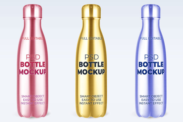 Front View Steel Reusable Bottle Mockup FREE PSD