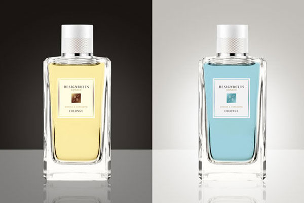 Front View Transparent Glass Cologne Bottle Mockup FREE PSD