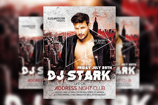 Geometric Urban DJ Night Flyer and Facebook Cover Template FREE PSD