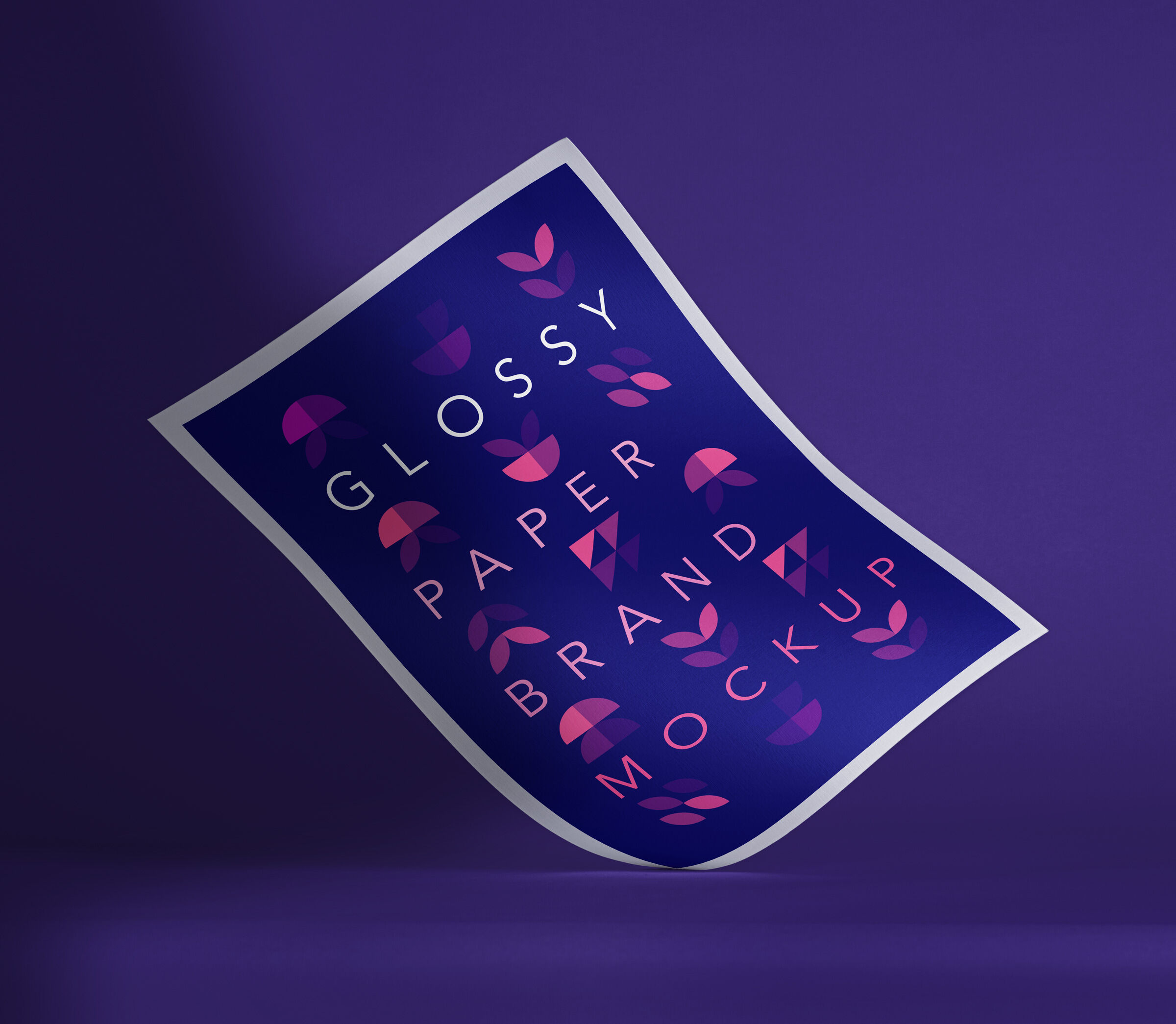 Glossy, Curled Paper Standing at an Angle Mockup FREE PSD
