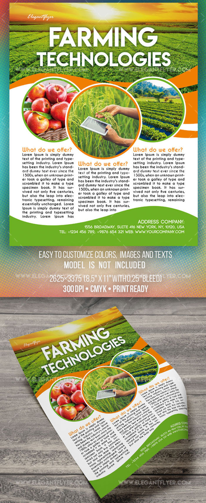 Grid Abstract Farming Technologies Flyer Template FREE PSD