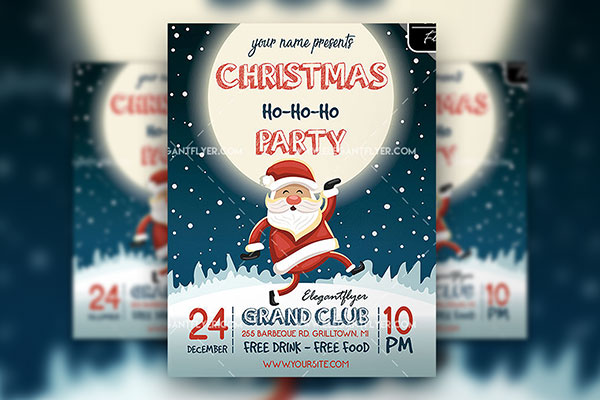 Illustrated Christmas Flyer and Facebook Cover Template FREE PSD