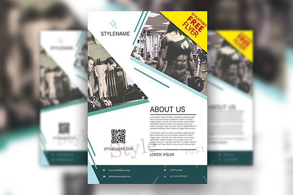 Infographic Fitness and Gym Flyer Template FREE PSD