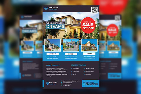Infographic Real Estate Flyer Template FREE PSD