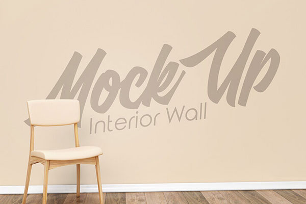 Interior Wall Mockup Featuring a Chair FREE PSD