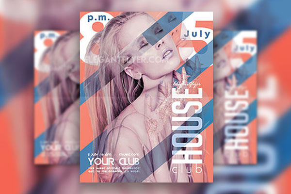Lines Modern Party Flyer and Facebook Cover Templates FREE PSD