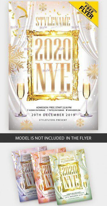 Luxurious New Year Party Flyer Template FREE PSD