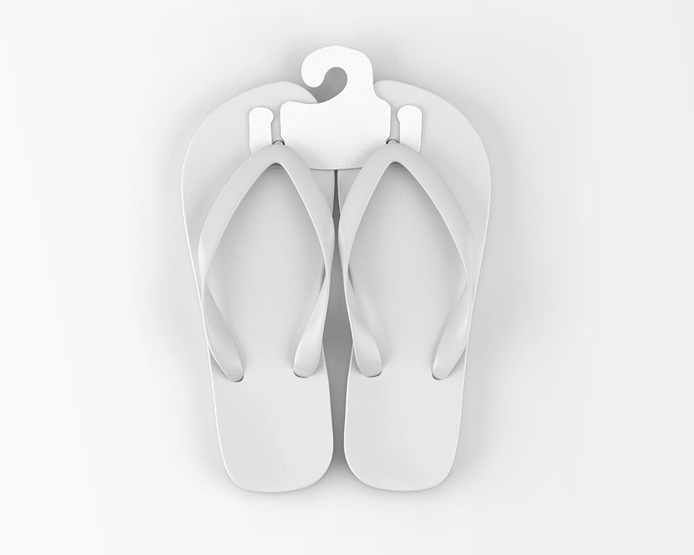 Minimalist Top View Flip Flops with Hanger Mockup FREE PSD