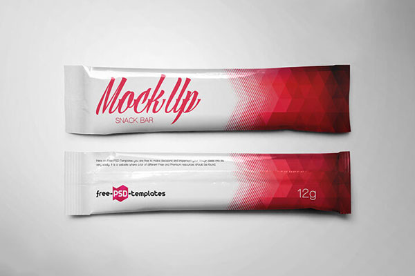 Mockup of 2 Top View Snack Bars Packaging FREE PSD