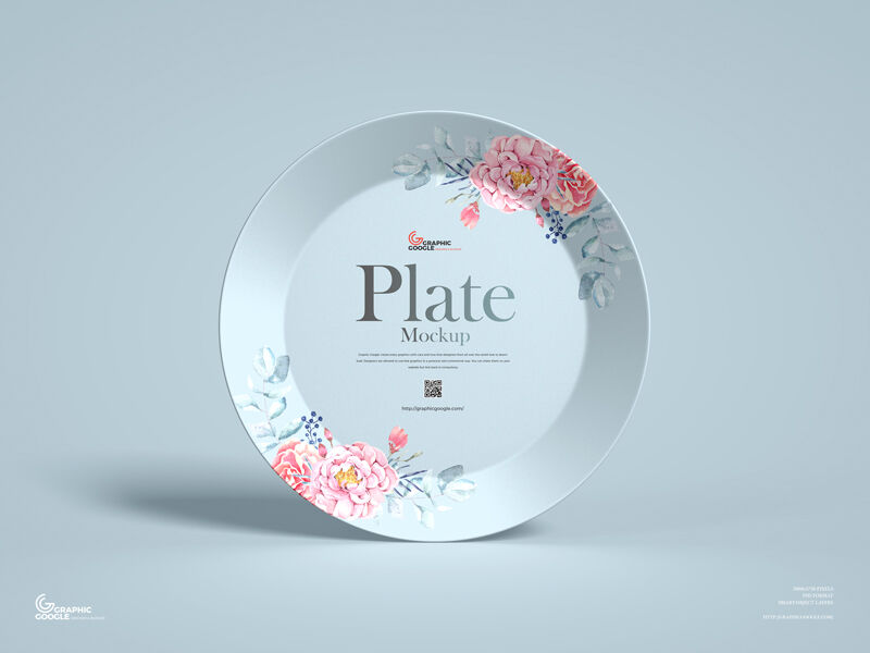 Mockup of a Plate Standing in the Front View FREE PSD