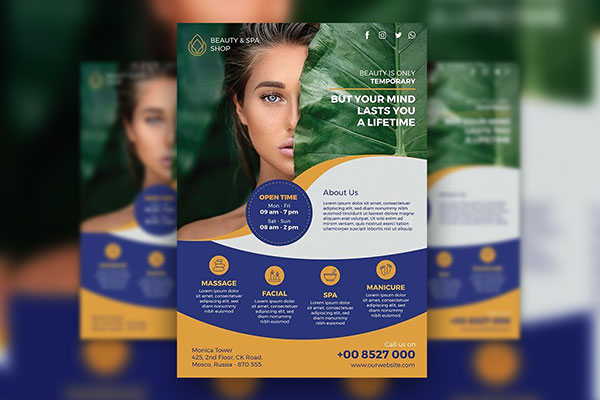 Modern Abstract Beauty Spa Flyer Template FREE PSD