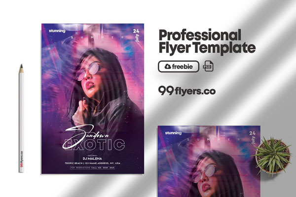 Modern City Nights Club Flyer Template FREE PSD