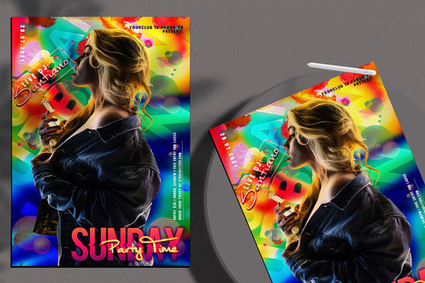 Modern Colorful Party Flyer Template FREE PSD