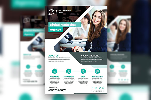 Modern Digital Marketing Agency Flyer Template FREE PSD