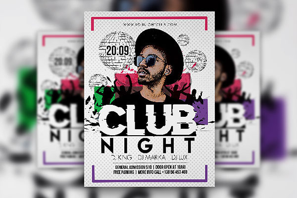 Modern, Dotted Club Flyer Template FREE PSD