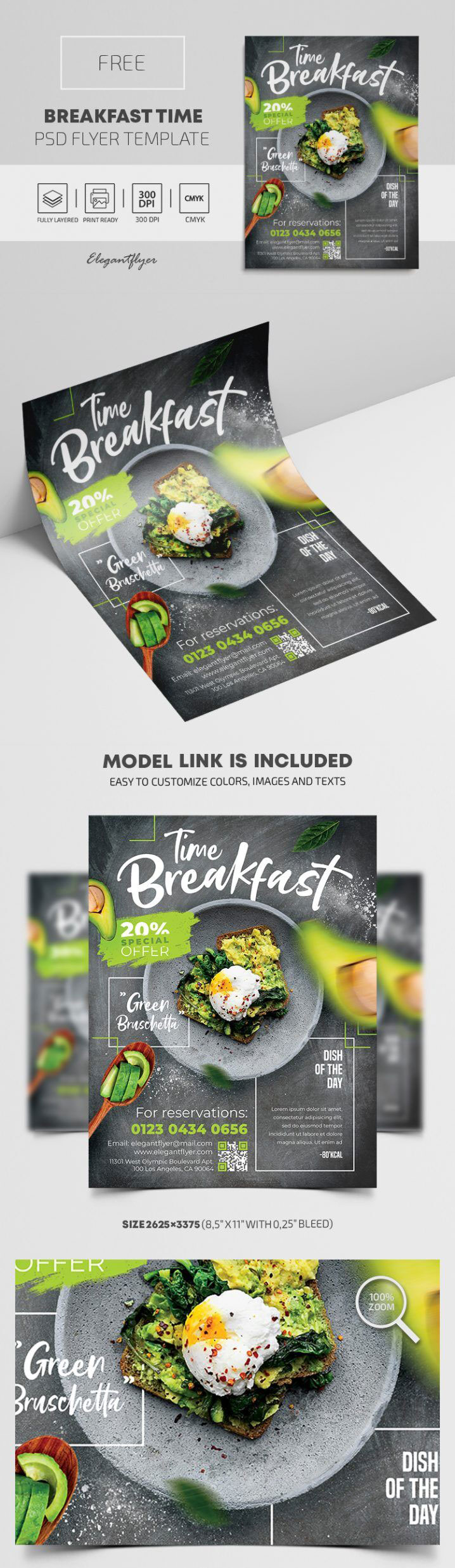 Modern Elegant Breakfast Time Flyer Template FREE PSD