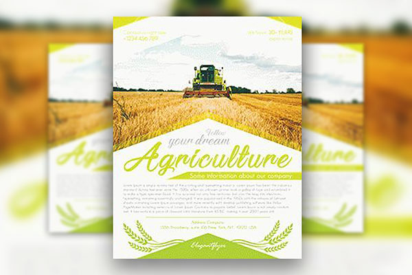 Modern Photo Agriculture Company Flyer and Facebook Cover Template FREE PSD