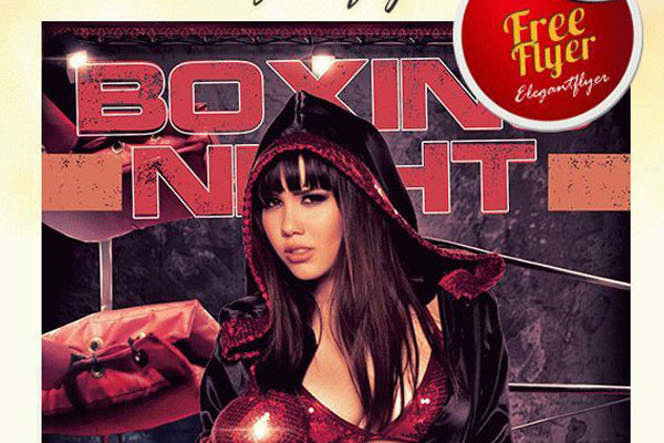 Modern Photorealistic Boxing Match Flyer and Facebook Cover Template FREE PSD