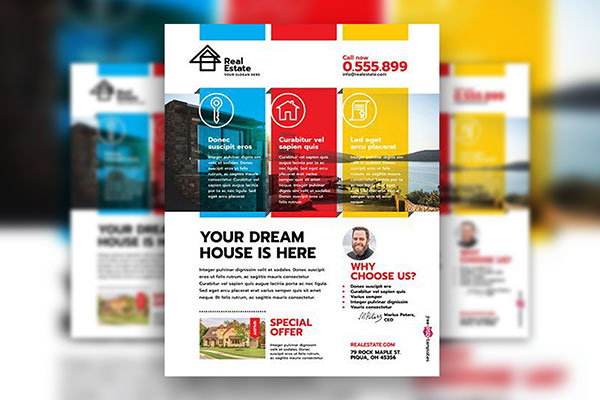 Modern Real Estate Business Flyer Template FREE PSD