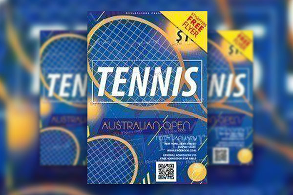 Modern Tennis Tournament Flyer Template FREE PSD