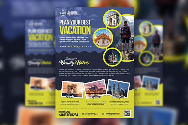 Modern Travel Agency Flyer Template FREE PSD