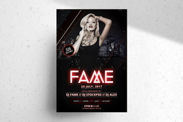 Modern Urban DJ Event Flyer Template FREE PSD