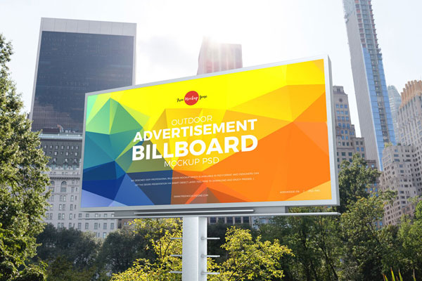 Mockup Showing Big Outdoor Billboard with Sky Background (FREE ...