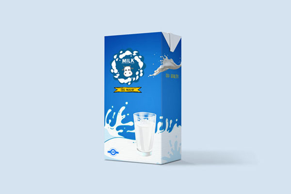 Perspective View Milk Packaging Mockup FREE PSD