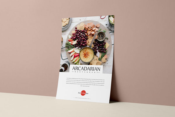 Perspective View of a Flyer Leaned on a Wall Mockup FREE PSD