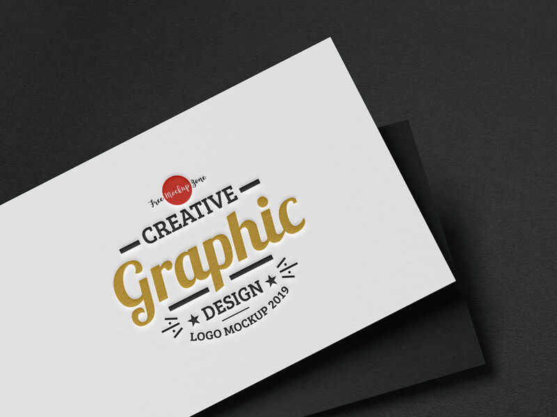 Perspective View of Logo on Card Mockup FREE PSD