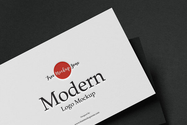 Perspective View of Logo on Card Mockup FREE PSD