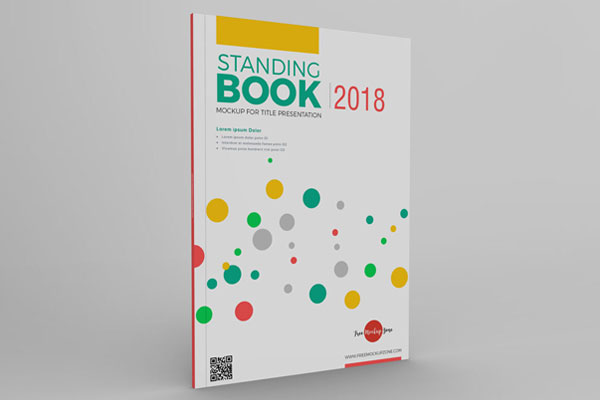 Perspective View of Modern Standing Book Mockup FREE PSD