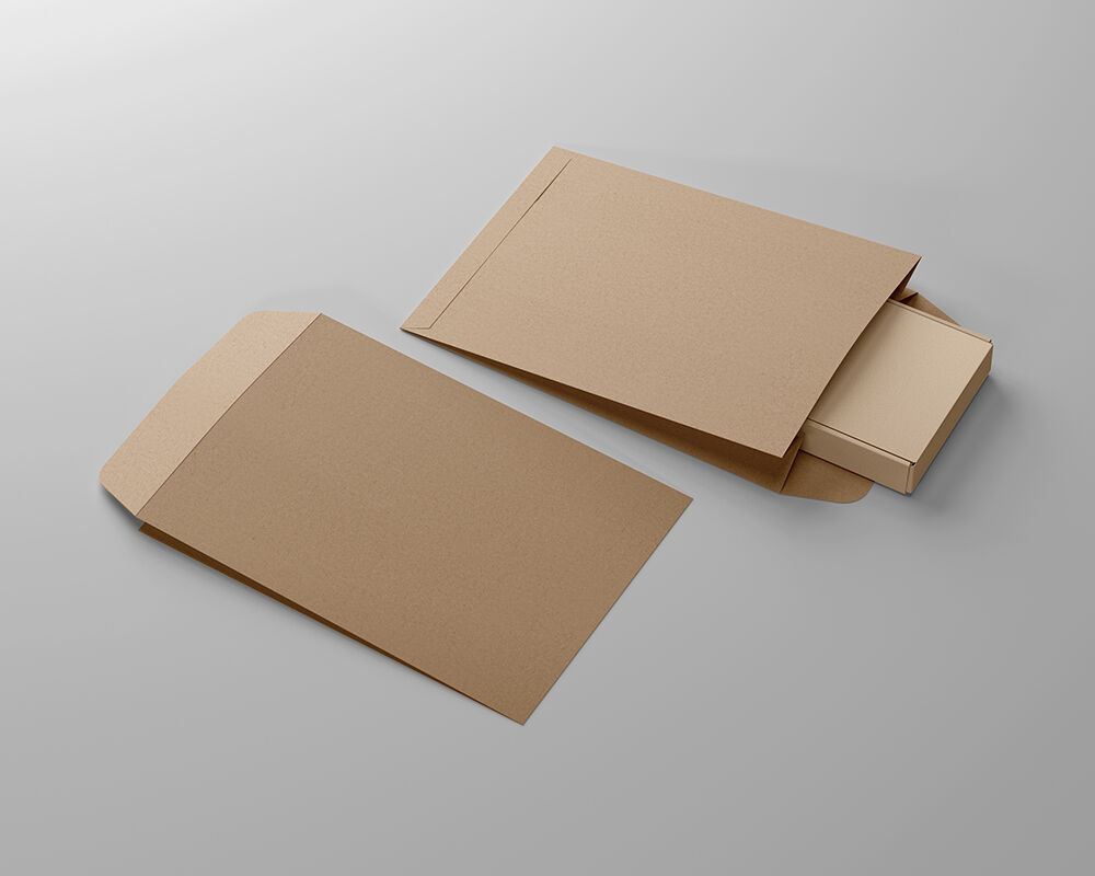 Perspective View of Two Kraft Paper Mailer Mockup FREE PSD