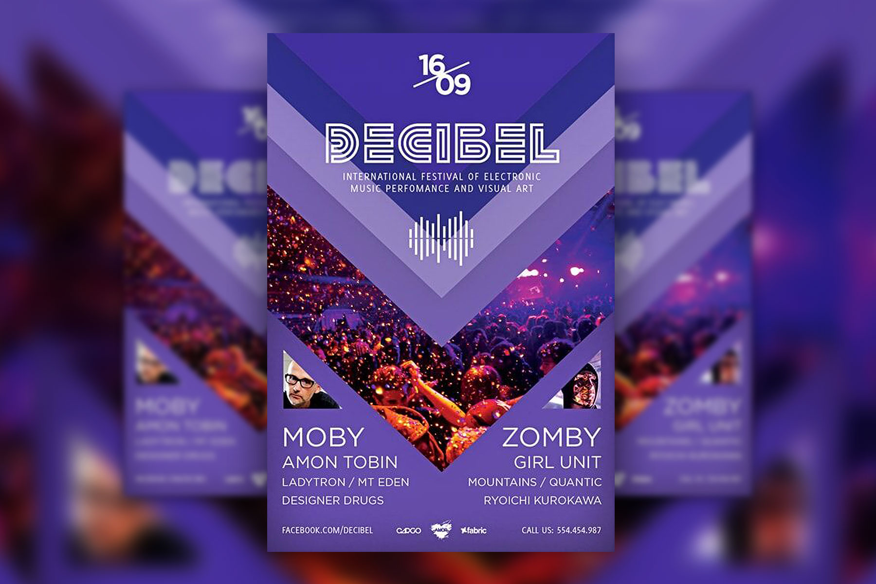 Purple Geometric Night Party Flyer Template FREE PSD