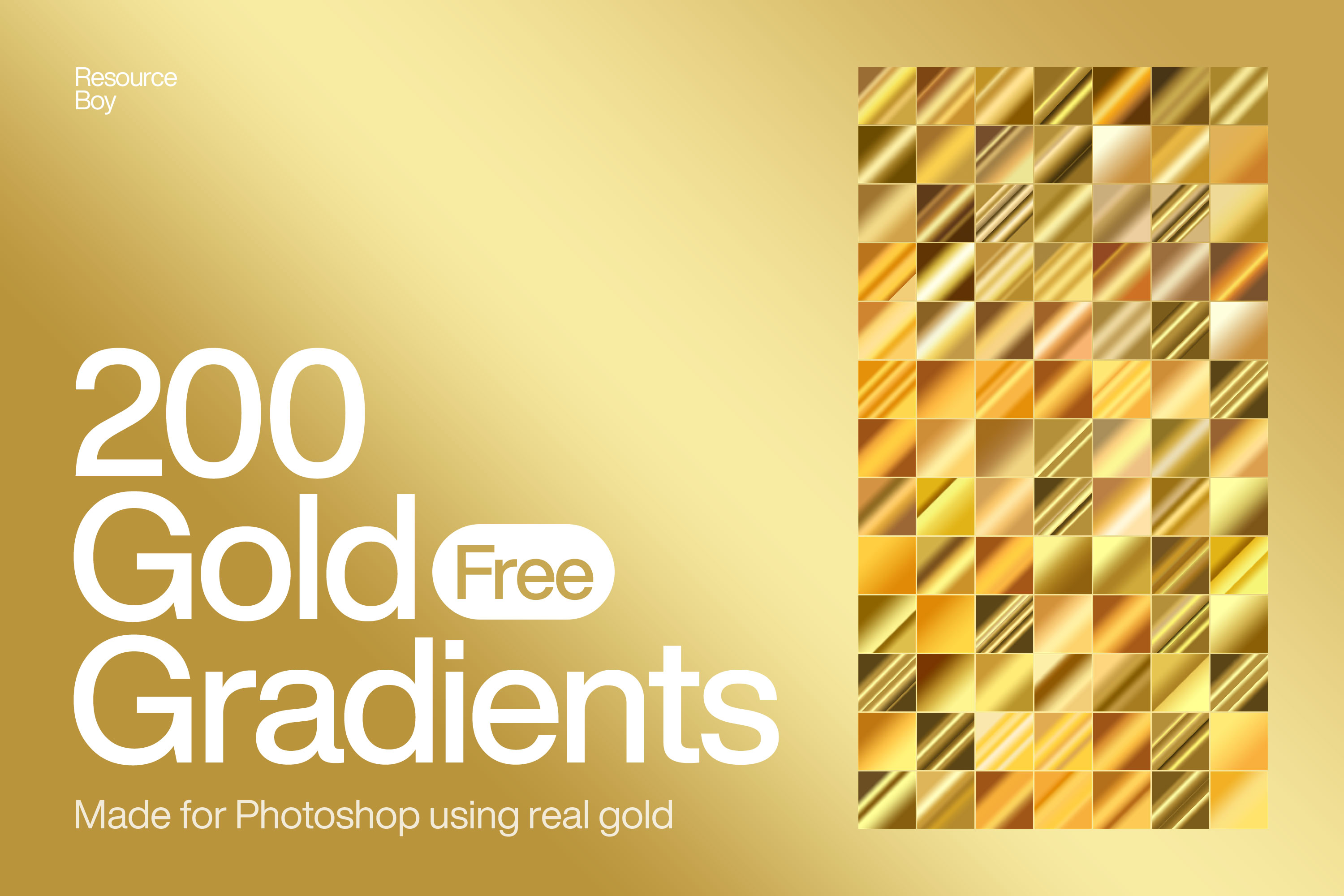 Habubu blauwe vinvis Kloppen 200 Gold Photoshop Gradients (FREE) - Resource Boy