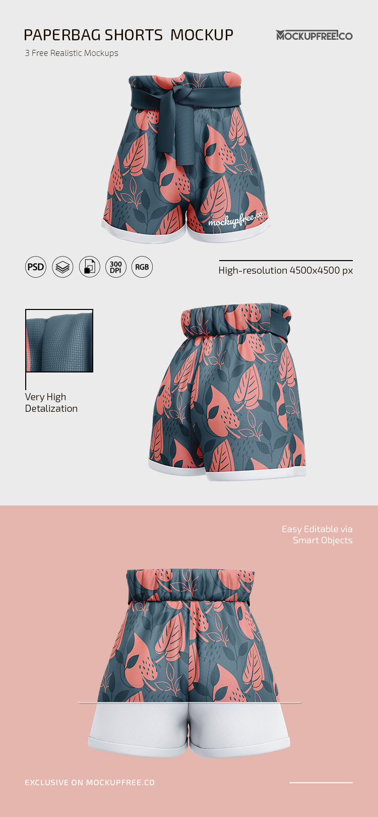 Boxer Briefs Mockup - Front View - Free Download Images High