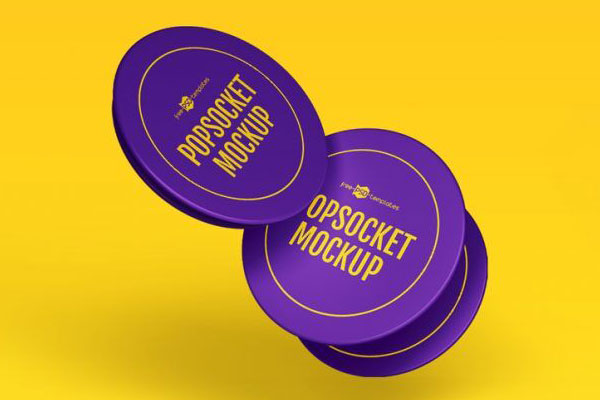 Set of 3 Popsocket Mockups in the Perspective View FREE PSD