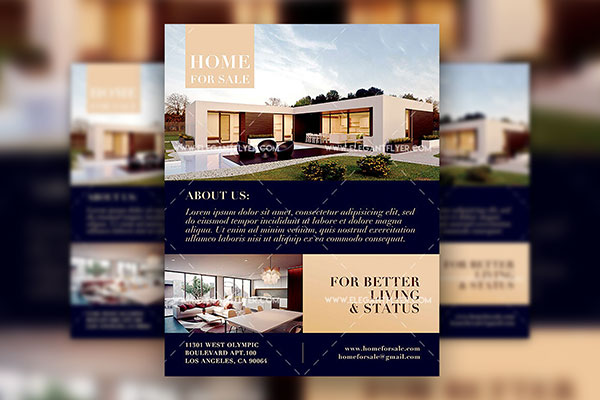 Simple, Classy, Modern Real Estate Agency Flyer and Facebook Cover Templates FREE PSD