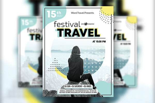 Simple Travel Agency Facebook Cover and Flyer Template FREE PSD