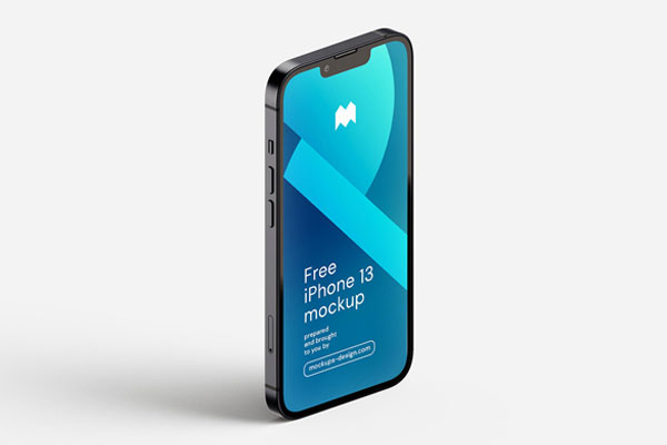 Six iPhone 13 Screen Mockups from Different Angles FREE PSD