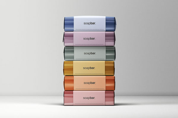 Six Soap Bars Packaging Stacked on Each Other Mockup FREE PSD